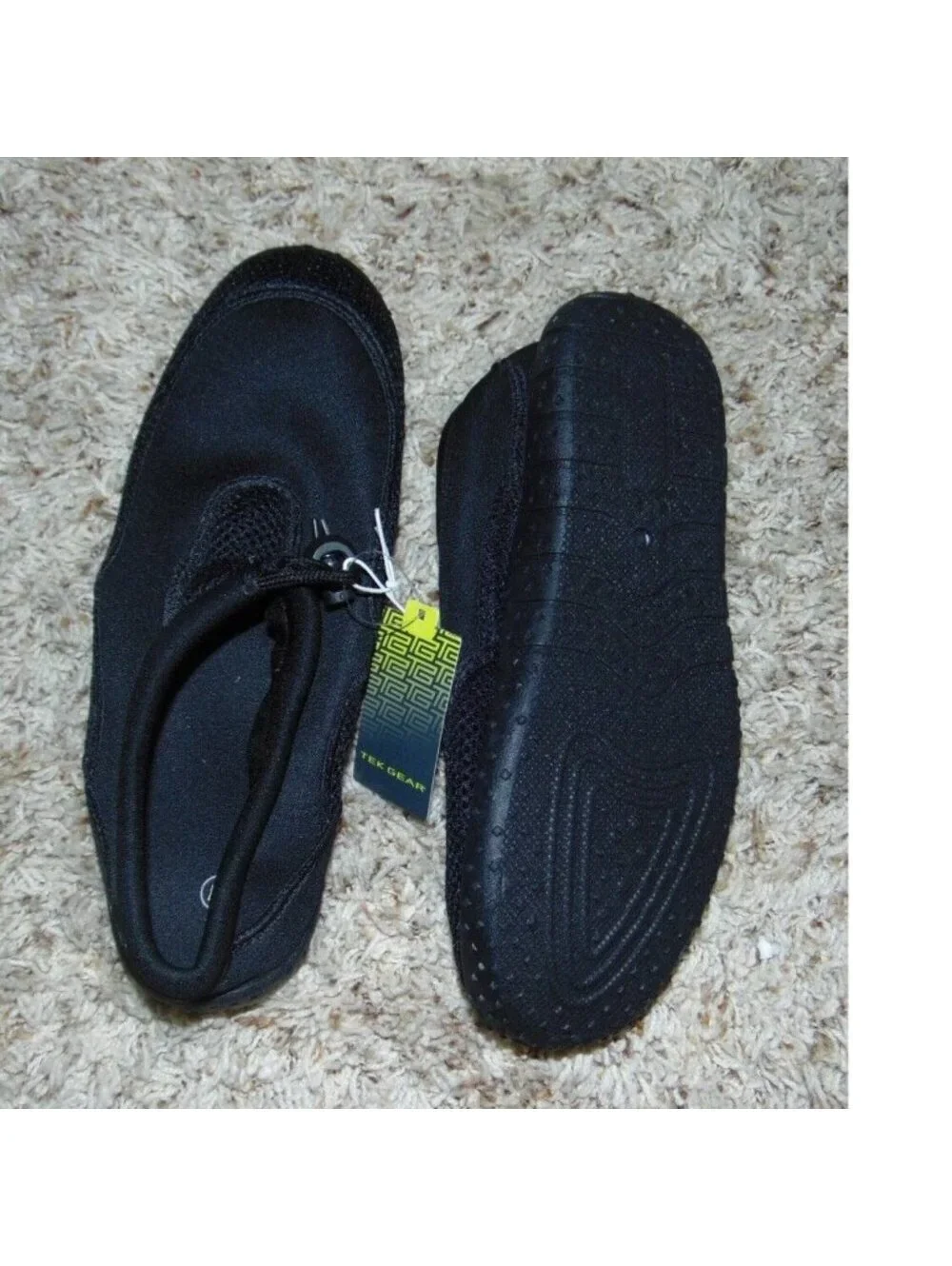 Tek Gear Water Shoes 10/11 Mens Black Quick Dry EVA Closed Toe Toggle Closure